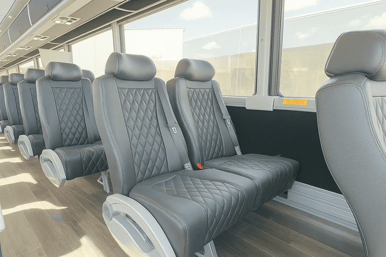 interior of Charter Bus Rental Utica charter bus